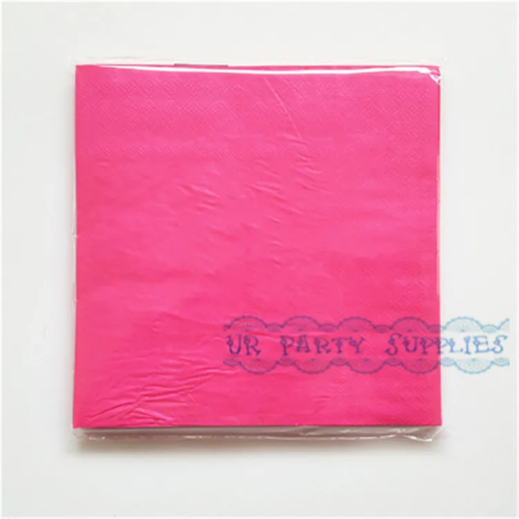 Бесплатная доставка 200 шт 2-слойные бумажные столовые салфетки простой красный