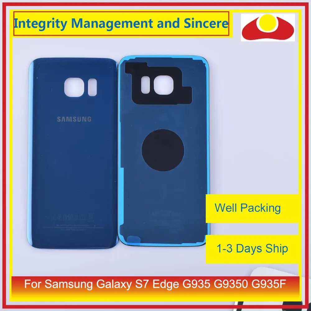 10 шт./лот для Samsung Galaxy S7 Edge G935 G9350 G935F SM корпус батарейного отсека задняя стеклянная
