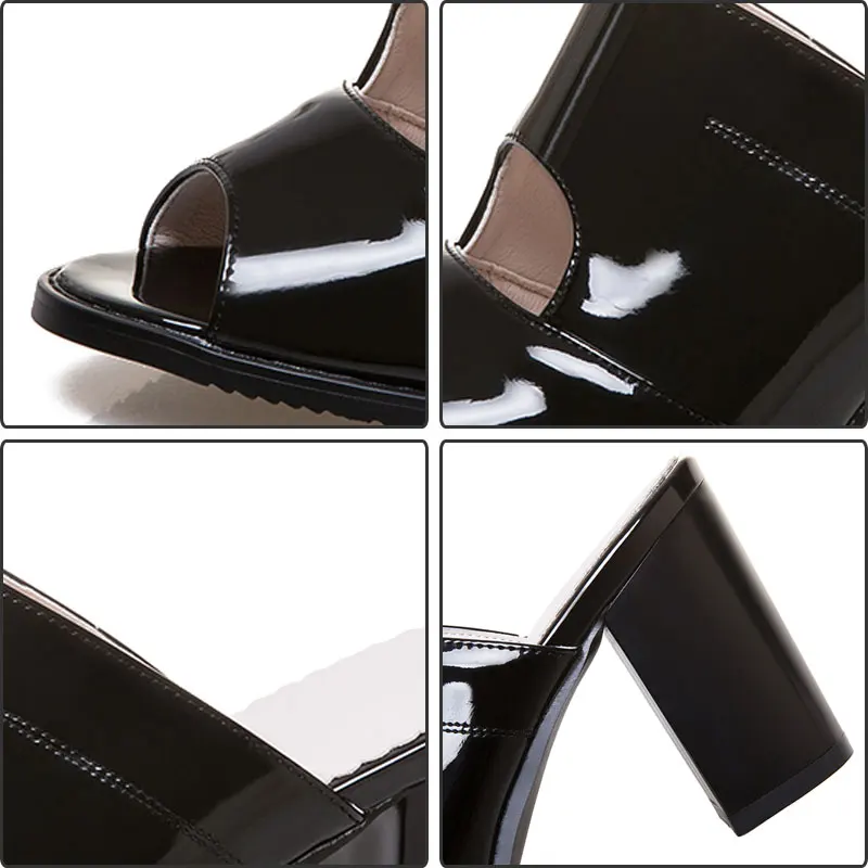 Fanyuan/лаконичные летние шлепанцы из лакированной кожи в римском стиле Scarpe Donna