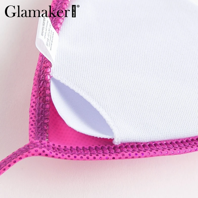 Glamaker сексуальный с высокой строкой костюм из двух предметов боди Женский Летний стринги микро купальник женский купальник боди Женский на шнуровке комбинезоны