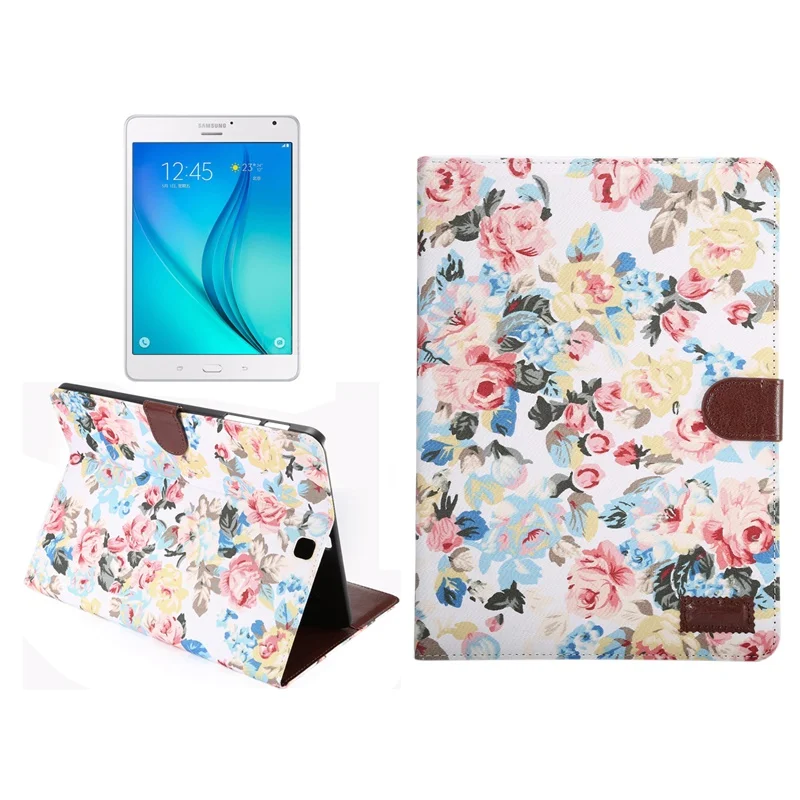 Чехол для Samsung Galaxy Tab S2 8 0 SM T710 T715 T713 умный кожаный чехол планшета с цветком