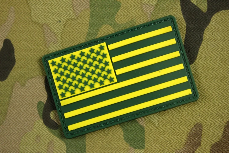 3 шт. зеленый значок с американским флагом военная нашивка ПВХ резина 3D