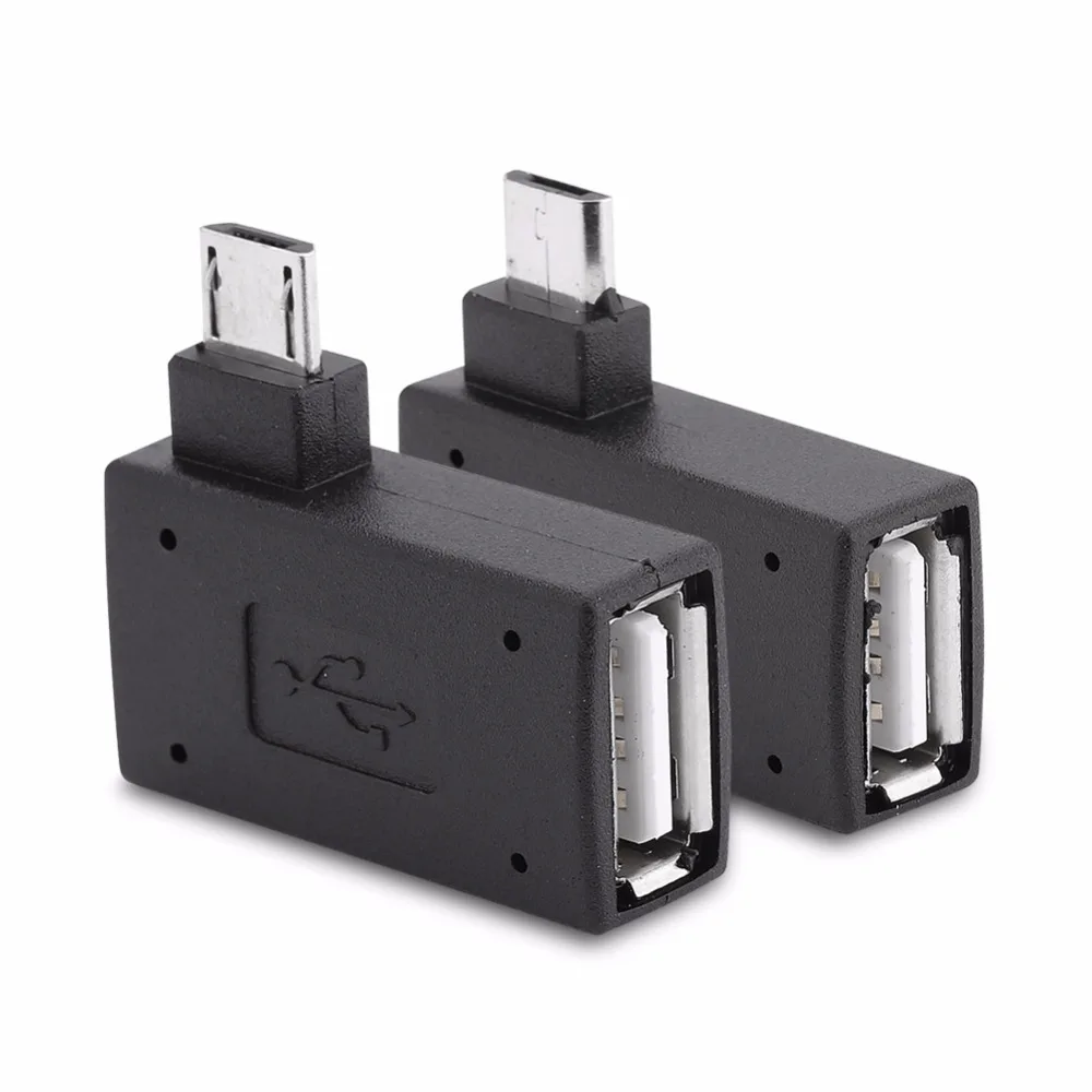 10 шт./лот микро адаптер USB 2 0 гнездо-штекер OTG источник питания 2018 порт 90 градусов