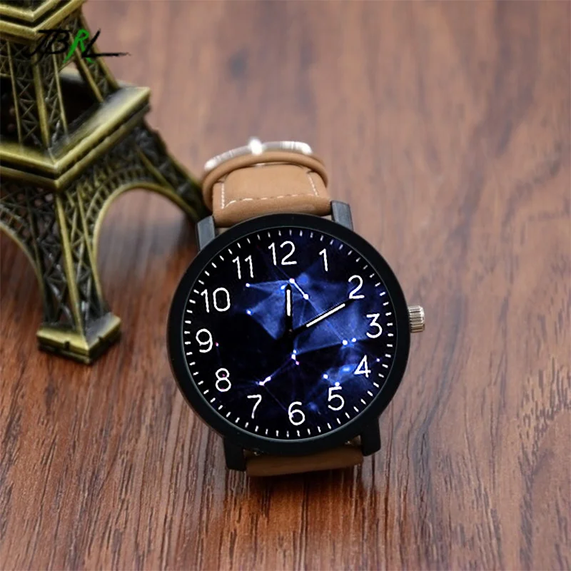 JBRL звездное небо модные наручные часы Мужские в повседневном стиле кварцевые для