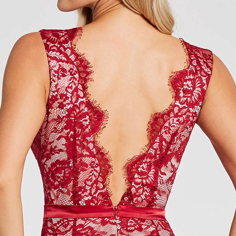 Женское кружевное вечернее платье с открытой спиной без рукавов|formal evening dress|evening