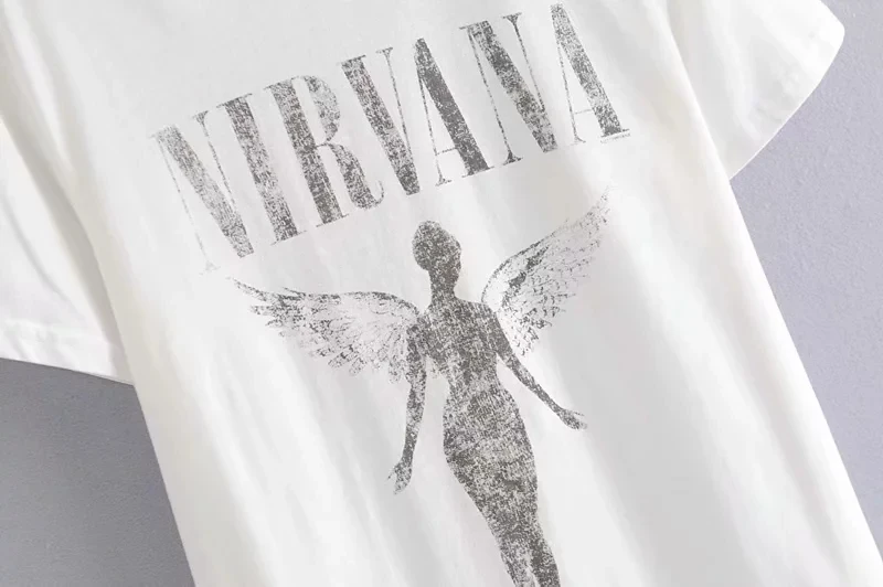 Увядшая футболка high street Angel Wings с принтом, белая, из чистого хлопка, с круглым вырезом, Женская Футболка harajuku camisetas verano mujer