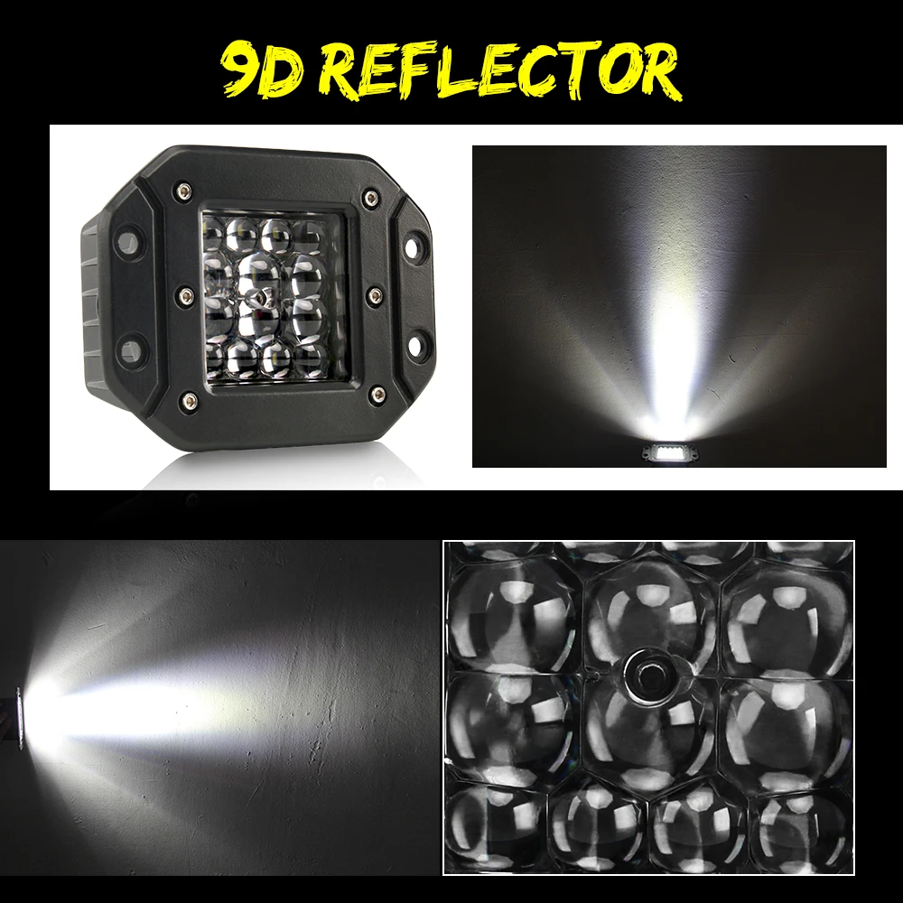 Светодиодный Рабочий фонарь CO LIGHT 5 дюймов 28 Вт мощный 9D ДХО с полным креплением