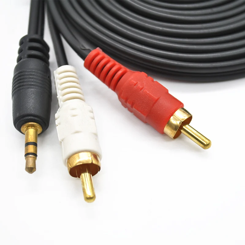 3.5mm AUX Cable Male Jack to AV 2 RCA Stereo Music Audio Cord for Mp3 Pod Phone TV Sound Speakers |
