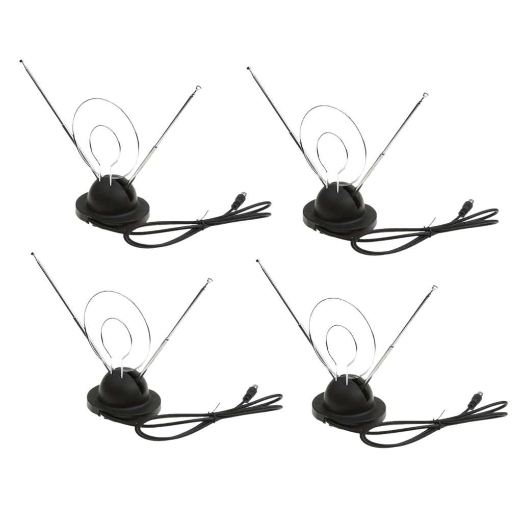 4x универсальная домашняя ТВ антенна с заячьими ушками для HD VHF UHF Dual Loop