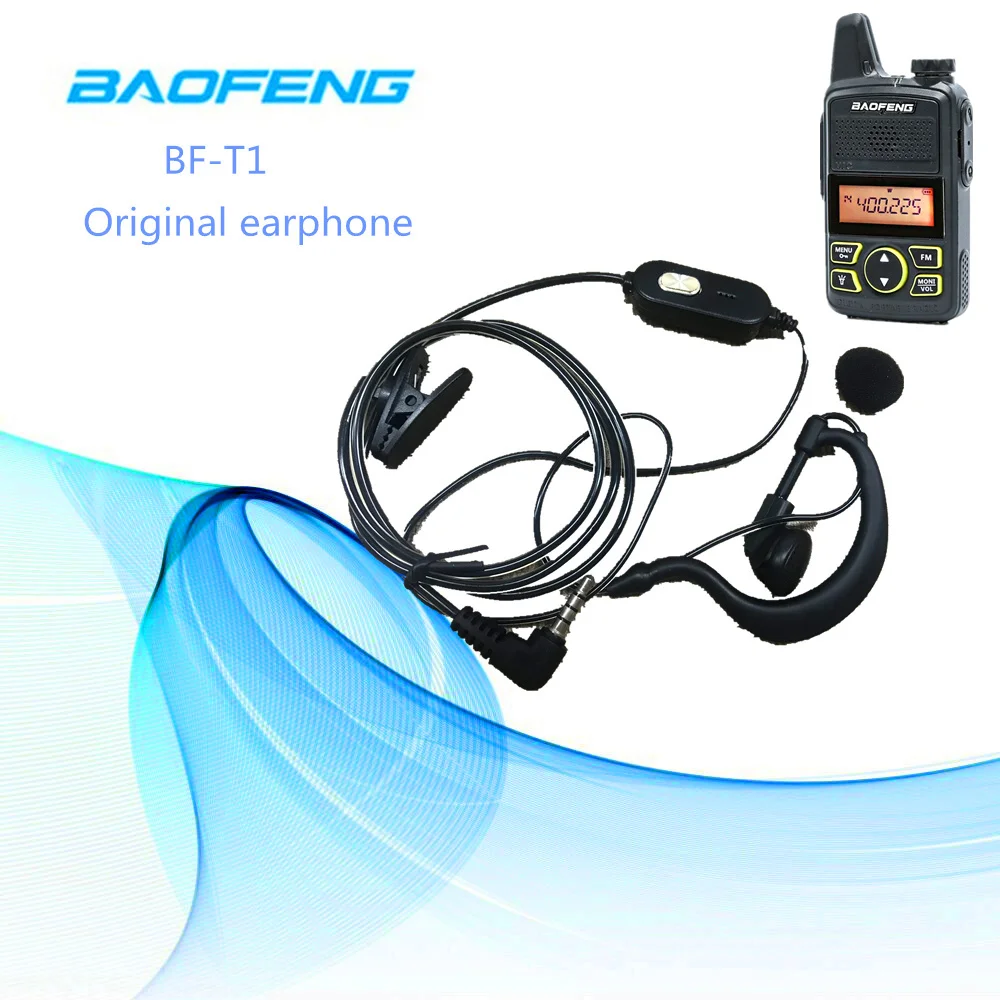 Baofeng 100% оригинальная аутентичная BF T1 портативная рация гарнитура Y Plug PTT Air для