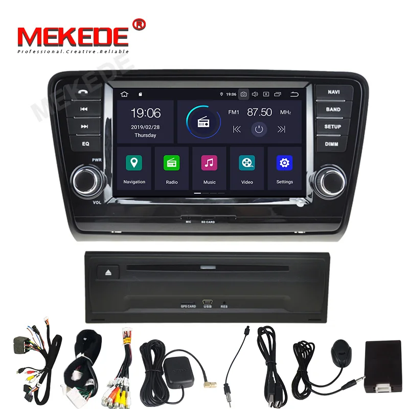 Android 9 0 8 &quot2din автомобильный gps Навигатор Радио Coche плеер для SKODA Octavia 2013 2018 A8 с wifi