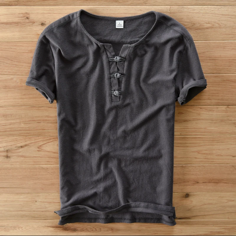 Мужская хлопковая футболка в китайском и итальянском стиле летняя повседневная