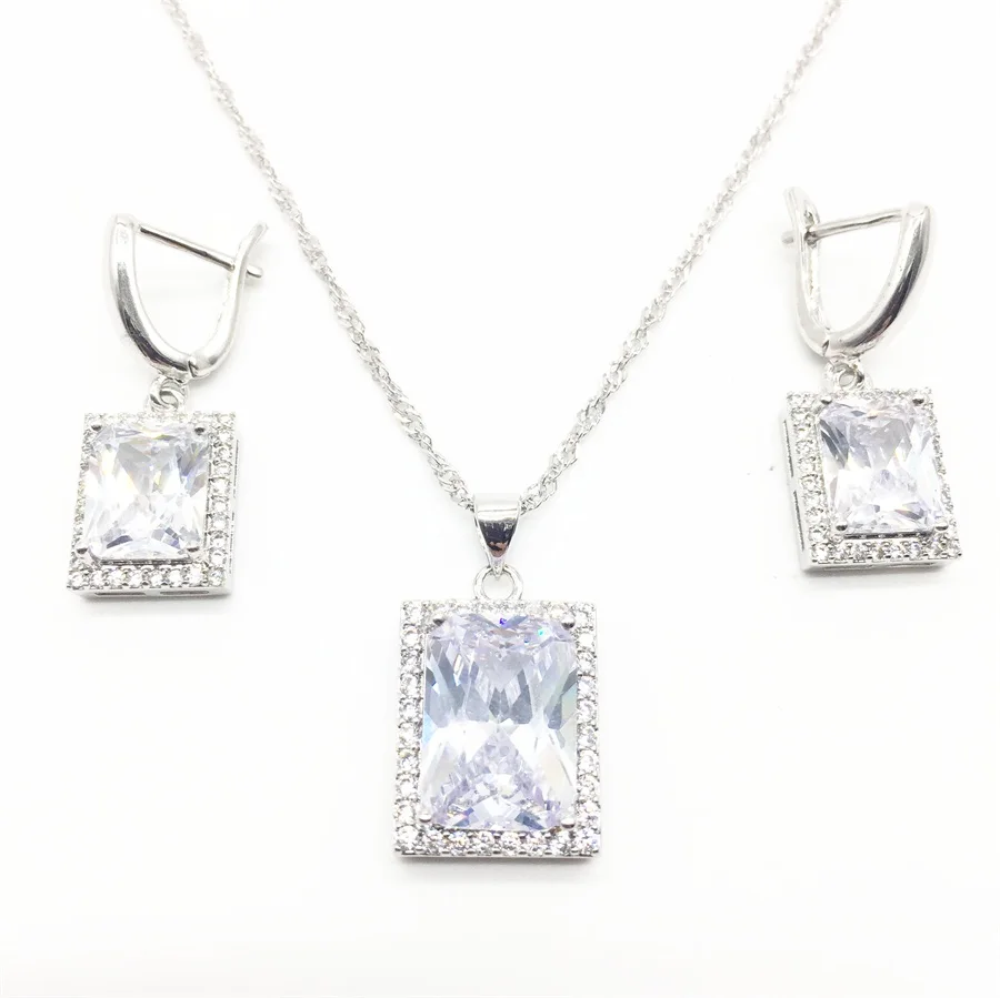 Женский ювелирный комплект из колье и серёг серебра 925 пробы|necklace earring|jewelry set
