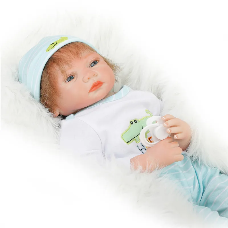 SanyDoll 22 дюйма 55 см силиконовые куклы Новорожденные реалистичный милый костюм
