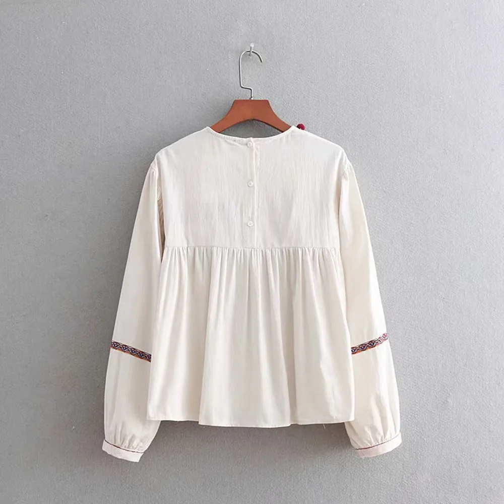 2019 осень Boho элегантный повседневный офисный стиль женские блузки свободный