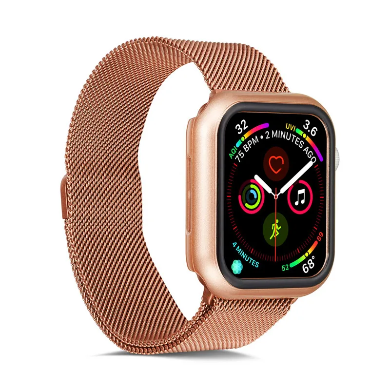 Ультратонкий зеркальный чехол для часов Milanese Loop ремешок Apple Watch 4 модный защитный