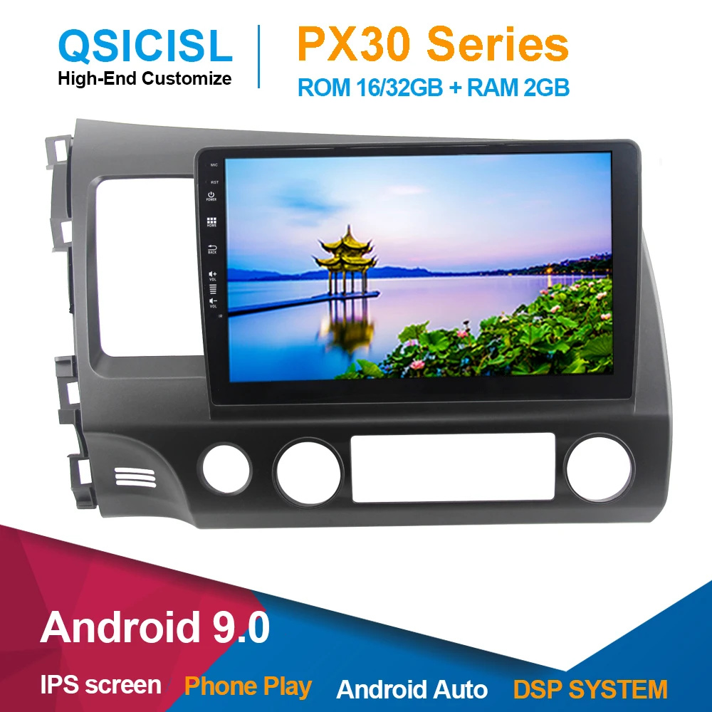 Android 9 0 автомобильный Радио мультимедийный плеер для Honda Civic 2006 2011 четырехъядерный