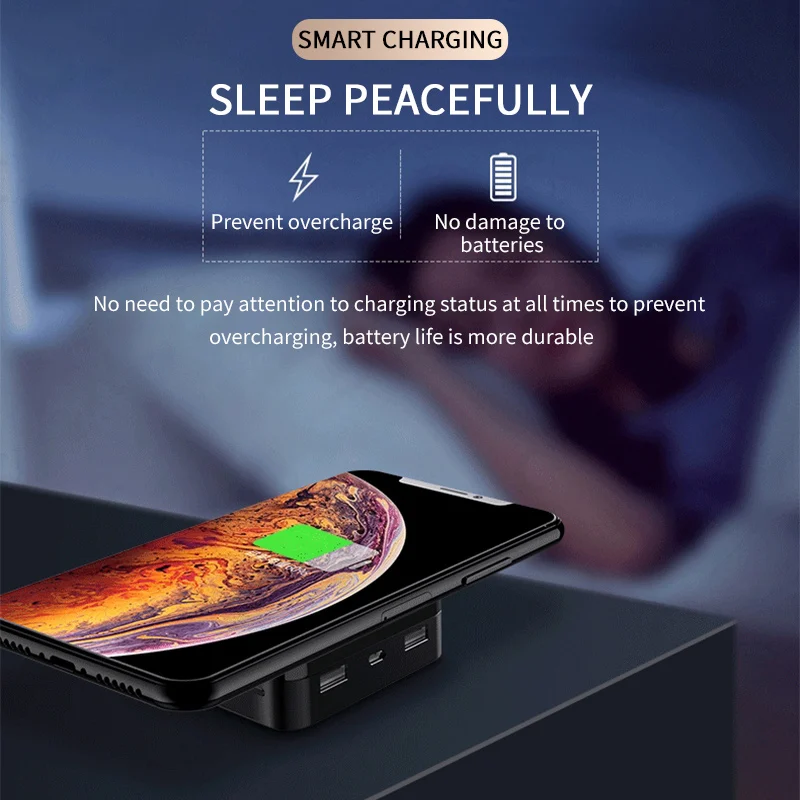 NOHON 20000 мАч Qi Беспроводное зарядное устройство банк питания для iPhone samsung Xiaomi телефон внешний аккумулятор портативный Банк питания быстрая зарядка