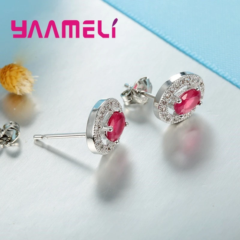 Женские винтажные серьги гвоздики с овальным кубическим цирконием