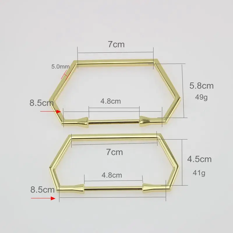 4.8cm 2-10-20 шт. трапециевидные металлические ручки сумки для женщин девочек застежка из искусственной кожи клатч сумка - Цвет: 4.8cm
