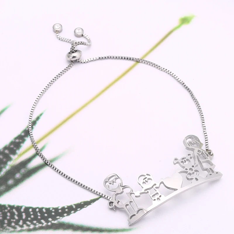 MYLONGINGCHARM Custom Bangles Bracelets Adjustable Cutout Family Members Charms Specialized Gifts D0018 | Украшения и аксессуары