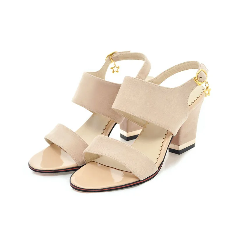 Lapolaka New Fashion Large Size 28-52 Black Red Shoes Woman Sandals Open Toe Buckle Strap Chunky Heels Summer Sandals Woman