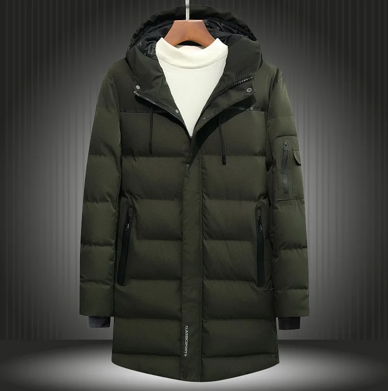 Большие размеры 8XL 7XL 6XL 5XL зимние Новые Длинные парки для куртки с капюшоном Брендовые повседневные мужские теплые пальто с хлопковой подкладкой