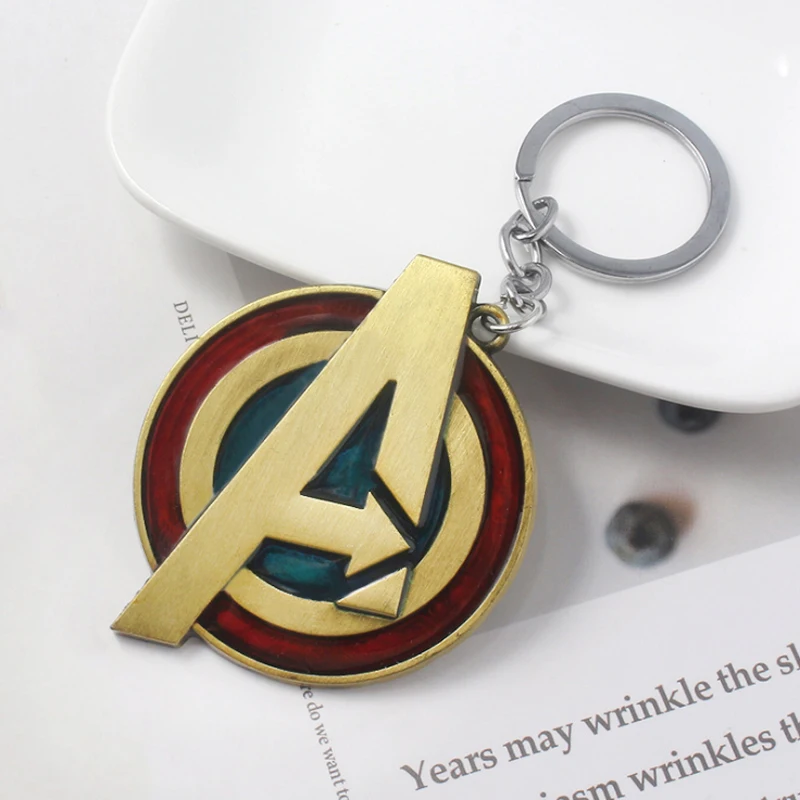 Брелок для ключей Marvel мужской металлический брелок в стиле аниме с изображением
