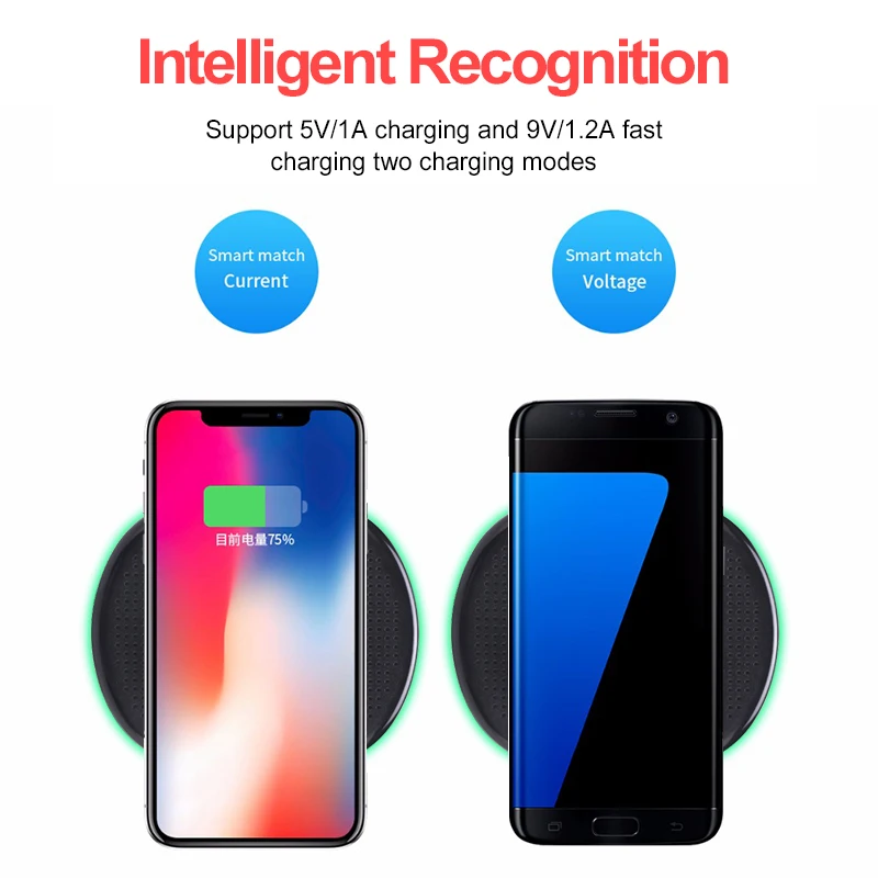 Беспроводное зарядное устройство QI 10 Вт для Samsung S8 S9 IPhone 8 X Xs XR Xiaomi Huawei | Мобильные