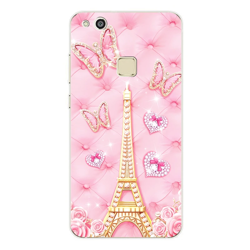 Soft Silicone Case for Huawei P 10 Lite Cute Printing Painted Back Cases Cover FOR Coque P10 lite 5.2&quot Bumper Capa |
