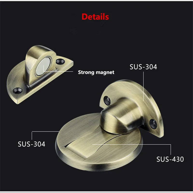 Магнитные дверные стопоры 304 из нержавеющей стали скрытые держатели туалетный