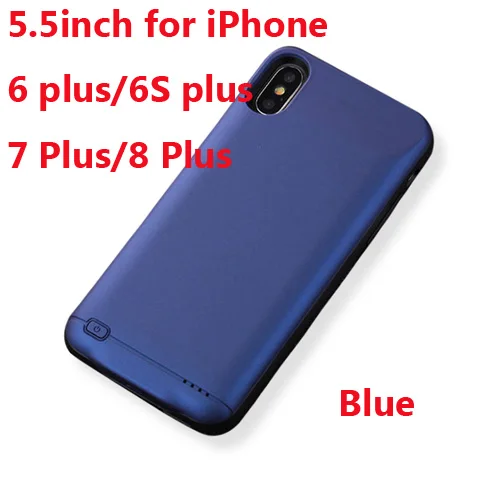 6P 6sP 7P 8P Blue Чехол для зарядного устройства для iPhone 6, 6s, 7, 8 Plus, 3000 мАч/4000 мАч/5000 мАч, чехол для зарядного устройства для iPhone X, XR, Xs, чехол для зарядки аккумулятора - Цвет: 6P 6sP 7P 8P Blue
