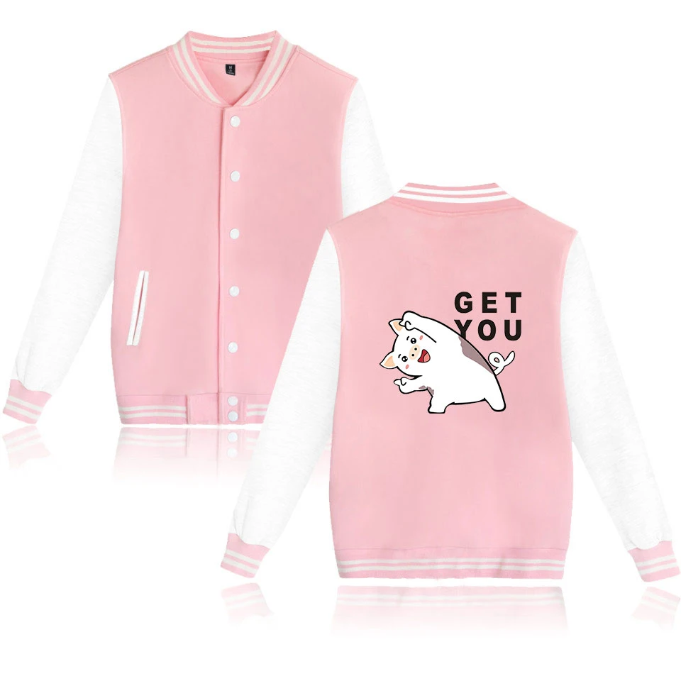 Популярная бейсбольная форма в стиле хип-хоп Kawaii Pig Vrouwen корейские фанаты из