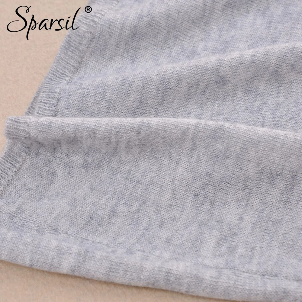 Sparsil женские летние новые свитера с гофрированным воротником вязанная рубашка