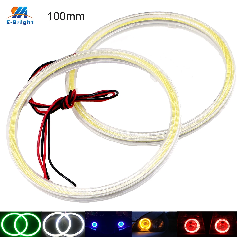 YM E Bright 2 шт. COB светодиодный ангельские глазки 100 мм 72 SMD 10 см 12 В Авто галогенное