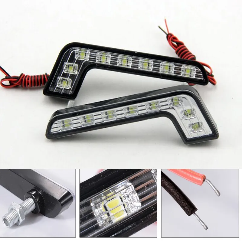 Светодиодная внешняя автомобильная лампа для освещения дороги LED, универсальные дневные ходовые огни DRL, источник света светодиодного света, водонепроницаемые, автомобильный стиль включен.