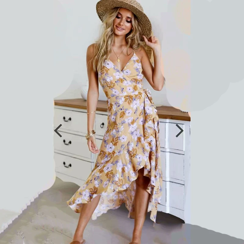 HLMFS для женщин Нерегулярные кружевной Цветочный Рисунок пикантные Boho вечерние