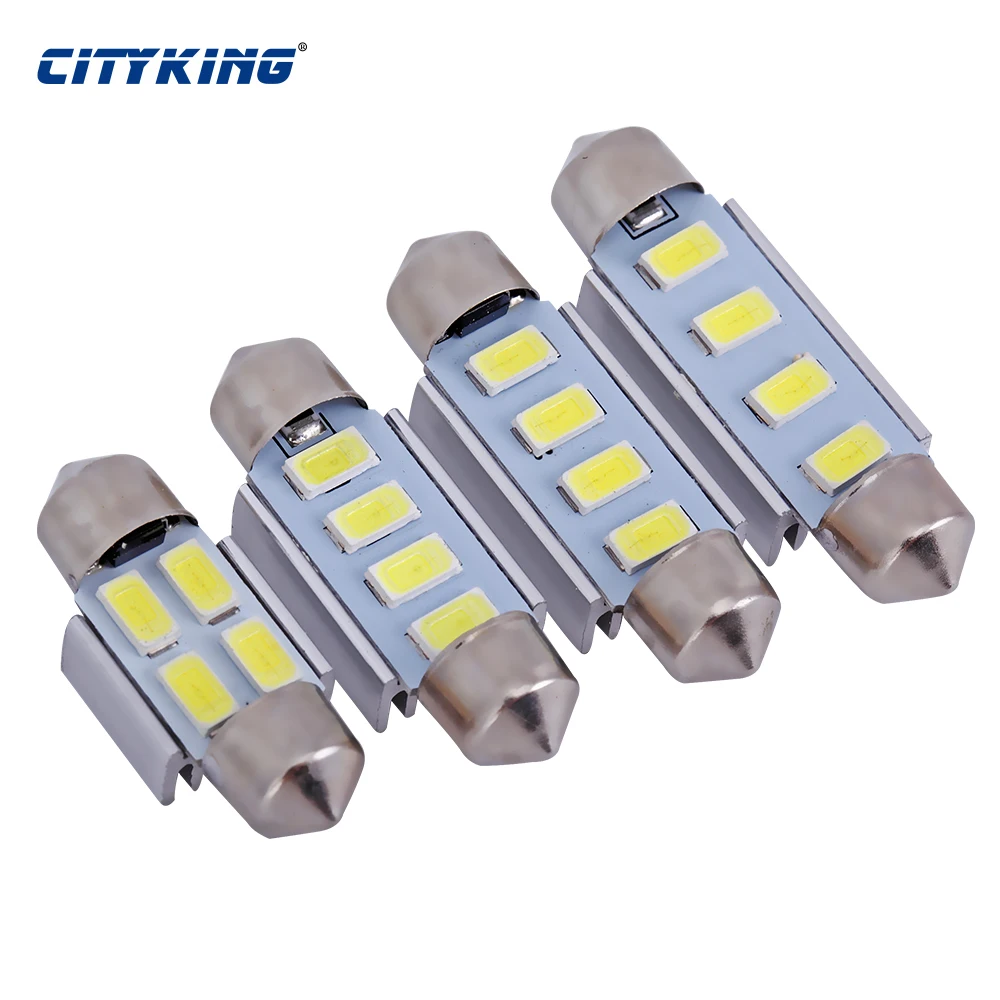 10 шт./лот festoon 4smd 31 мм 36 39 42 5630 5730 SMD LED Canbus без ошибок светодиодная купольная лампа
