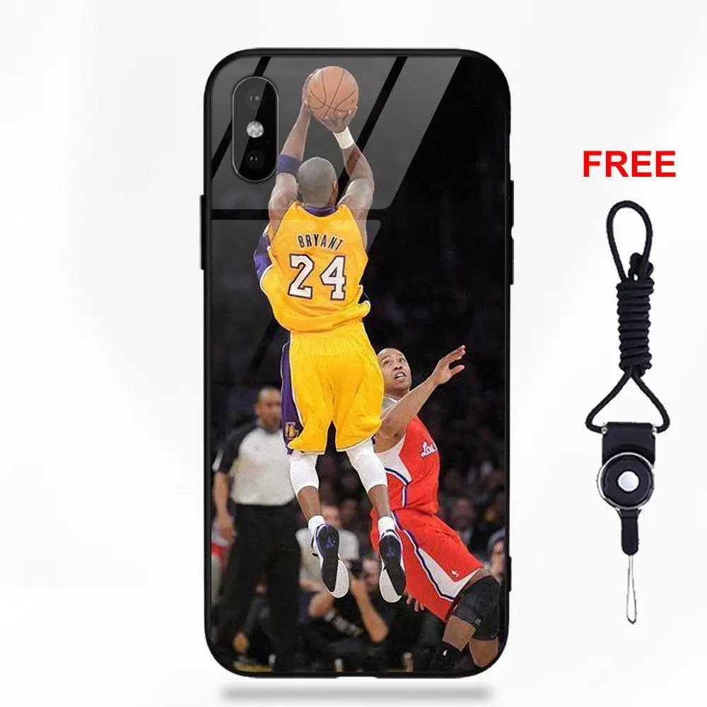 Мягкие TPU оправа закаленное стекло моды дизайн корпуса Kobe Bryant Jersey для Apple iPhone 5 5C 5S