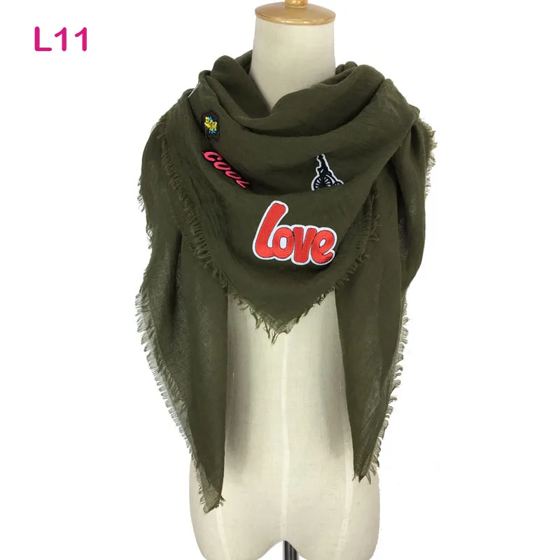 Простой хлопковый шарф в ковбойском стиле однотонный большой женский на весну и