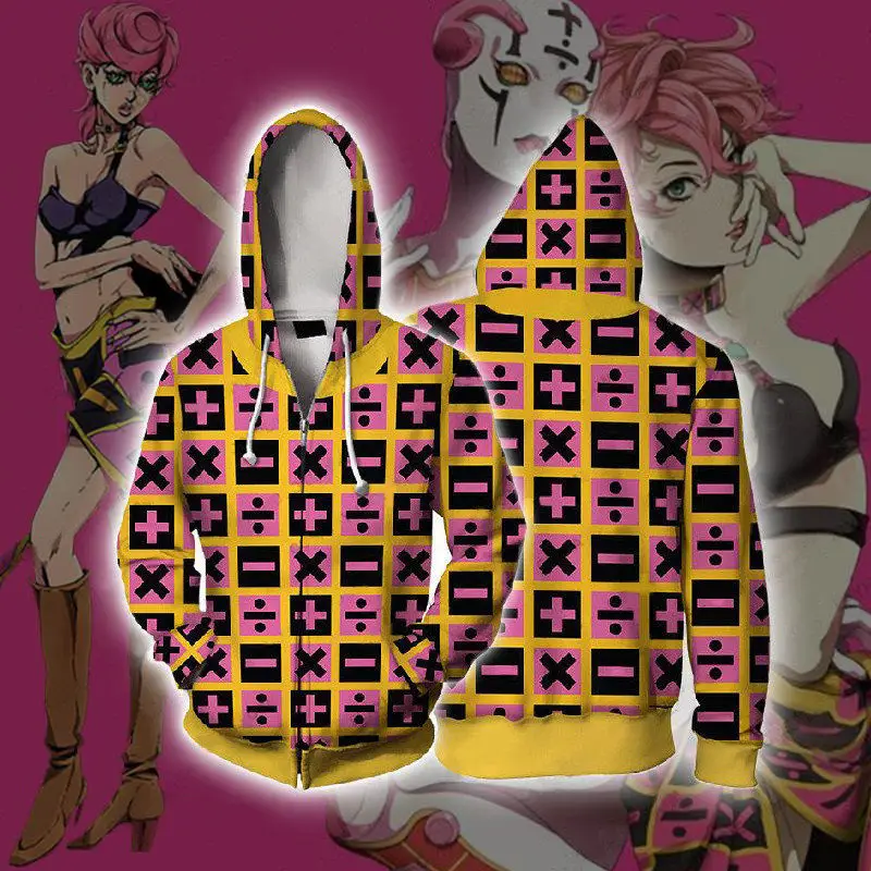 Осень аниме JoJo JOJO невероятное приключение Толстовка Для мужчин взрослых Повседневное с капюшоном Толстовки с капюшоном на молнии косплейная Толстовка