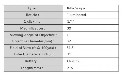 Прицел для охоты gz10258 тактический прицел в горошек страйкбола 3x32|riflescopes hunting|scope