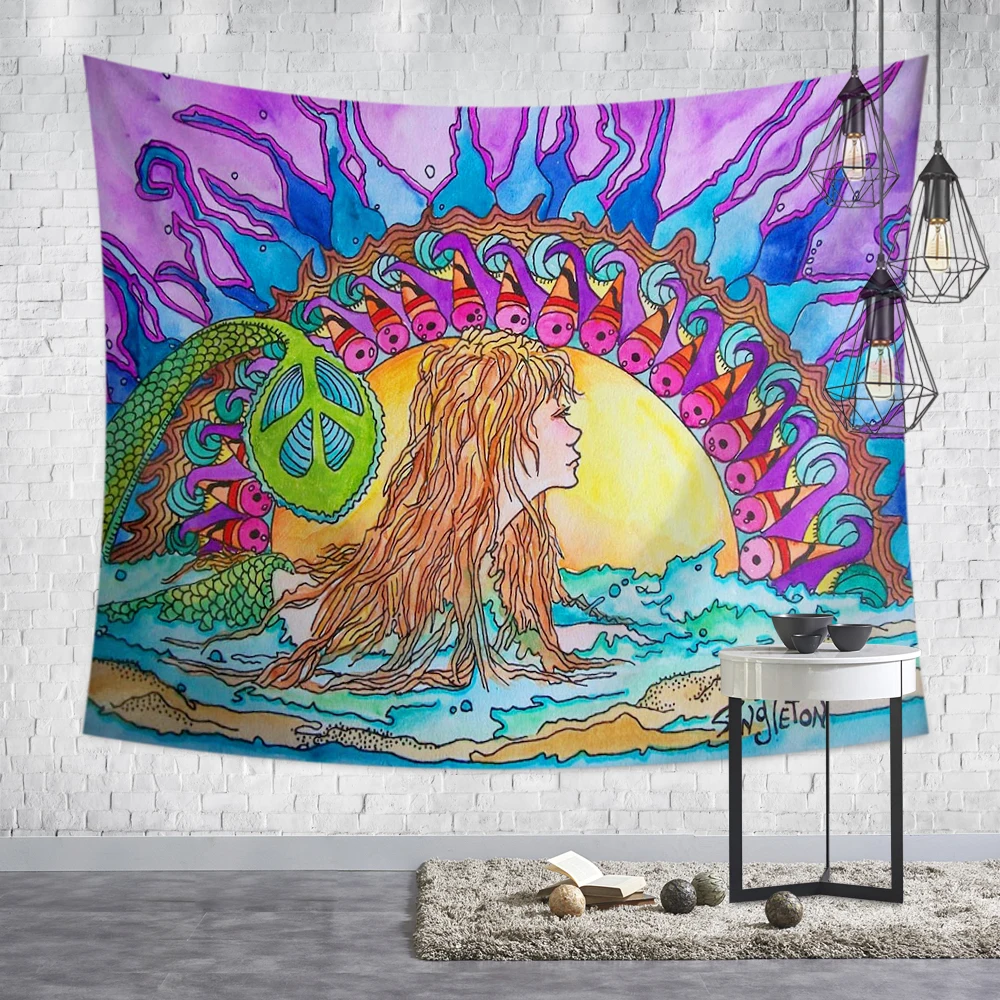 Home Furnishing Bohemian Mandala Tapestry Wall Hanging Sandy Beach Picnic Throw Rug Blanket Camping Tent Travel Sleeping Pad | Дом и сад