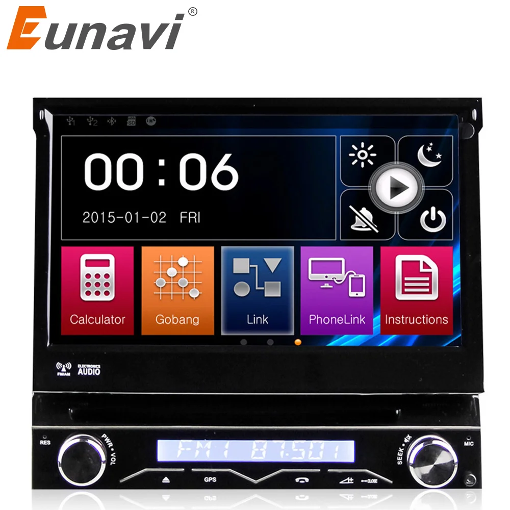 Универсальный автомобильный DVD плеер Eunavi 1 DIN автомобильное радио GPS навигация с