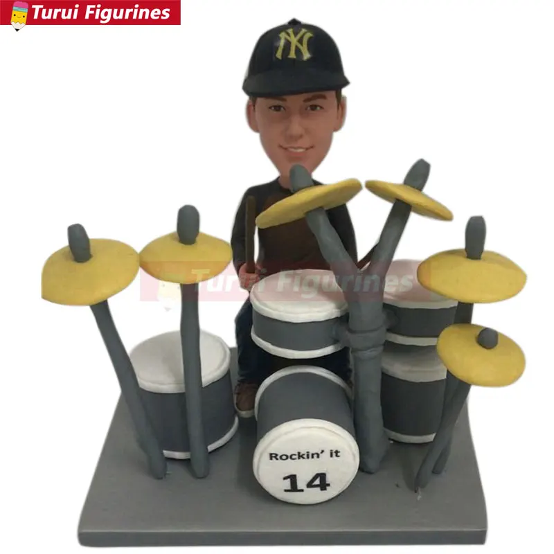 

Personalized Drummer Bobble Head Drummer Boyfriend Gift Husband Gift Son Gift Drummer Birthday Cake Topper Father's Day Gift Dru