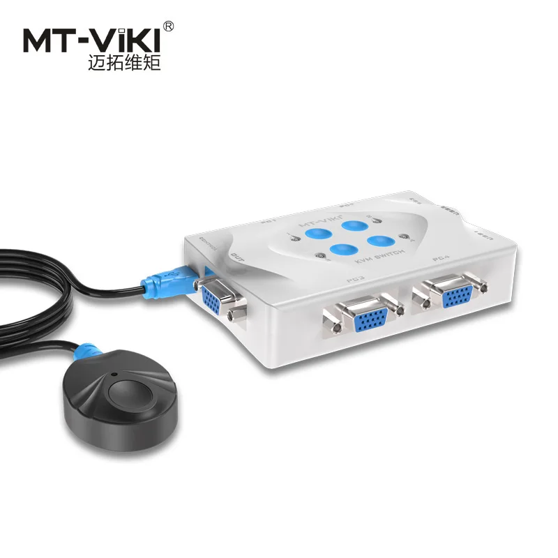 KVM переключатель MT Viki VGA USB 4 порта горячий ключ проводной пульт дистанционного