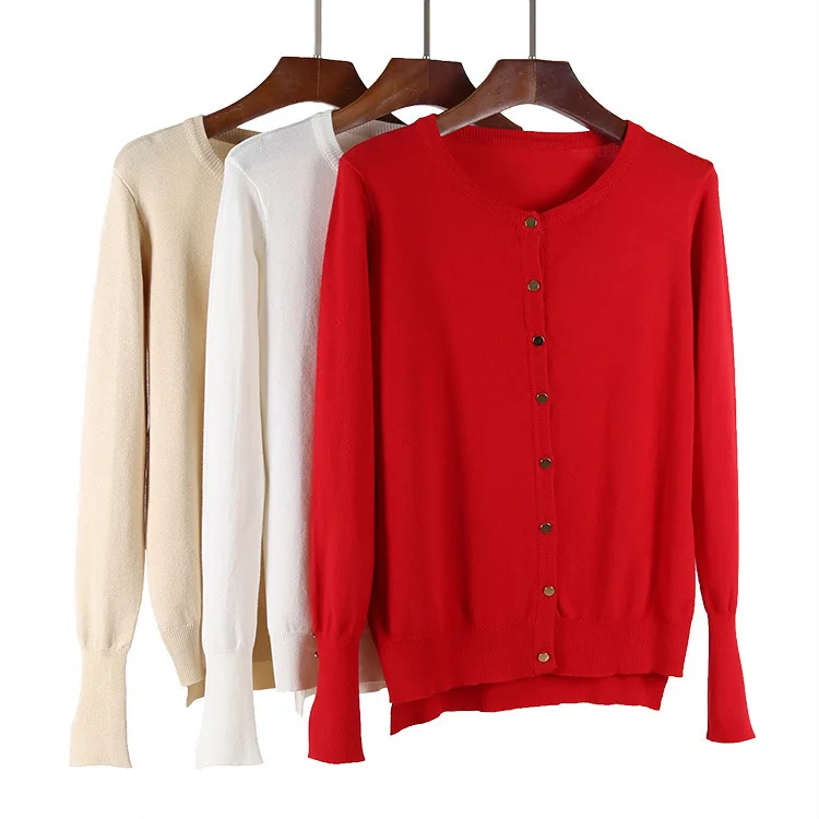 2017 New Pattern Loose Coat Korean Round Neck Long Sleeve Solid Color Thin Thickening All-match Outside The Ride Cardigan |