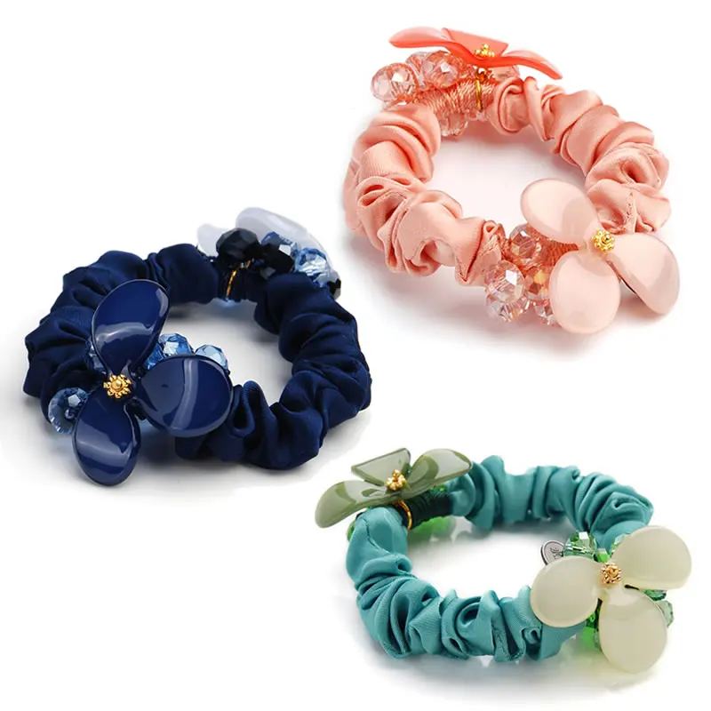 

CHIMERA Fashion Hair Ties Rope 3pcs Elastic Rubber Bands Flower Hair Ring Scrunchie for Women Girls Ponytail Holder Accessories