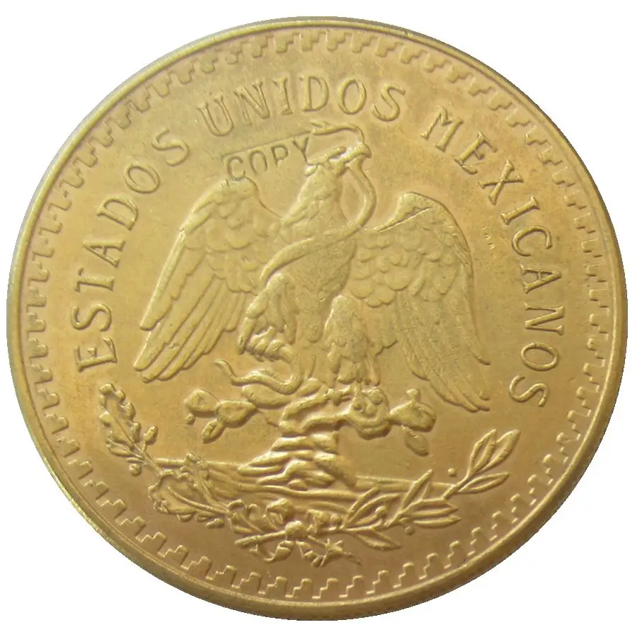 

1921-1947 10pcs/lots Mexico Gold Plated 50 Peso Coin copy coin