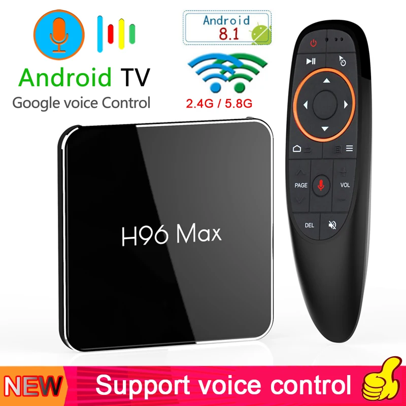 H96 MAX X2 Google Голосовое управление Android 8 1 ТВ коробка 4 ГБ 32 Amlogic S905X2 четырехъядерный BT